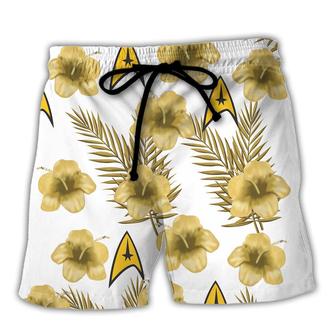 Hibiscus Floral Star Trek Starships Beach Short Family | Favorety