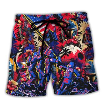 Independence Day Special Starwars Synthwave Tropical Style Beach Short Family | Favorety