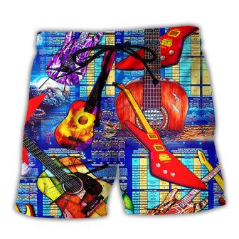 Music Life Is Full Of Choices And I Choose Guitar Beach Short - Seseable
