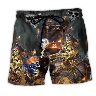 Skull Pirates Love Life So Cool Beach Short - Seseable