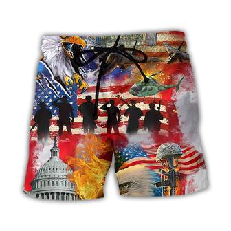 Veteran Independence Day American Beach Short - Seseable