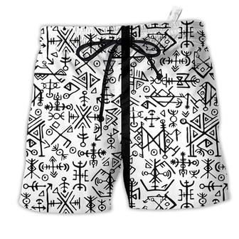 Viking Victory Life Black And White Style Beach Short - Seseable