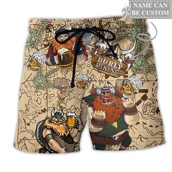 Viking Victory Life Style With Beer Personalized Beach Short - Seseable