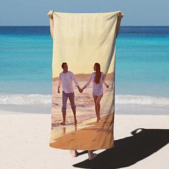 Custom Personalized Wedding Beach Towel for Gift - Seseable