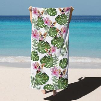 Cute Custom Photo Dog Beach Towel for Summer Gift - Seseable