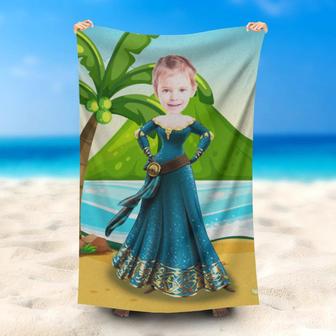 Personalized Brave Merida Seaside Girl Beach Towel - Seseable