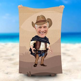 Personalized Brown Cowboy Style Beach Towel For Man - Seseable