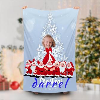 Personalized Christmas Dwarfs Snowwhite Beach Towel - Seseable