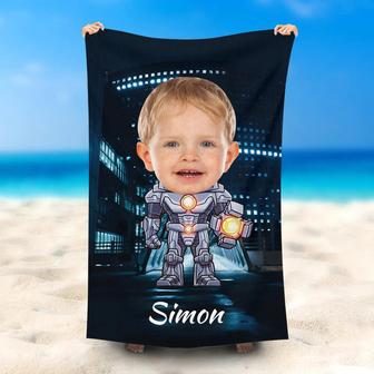 Personalized Cool Mechanical Vision Boy Beach Towel - Seseable