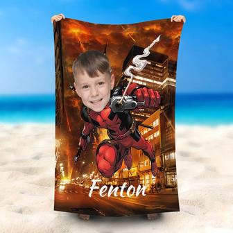 Personalized Cool Shooting Deadpool Beach Towel For Boy - Seseable