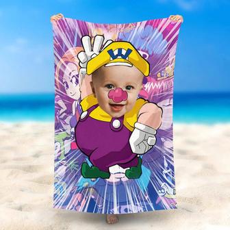 Personalized Cute Wario Summer Swimming Beach Towel - Seseable