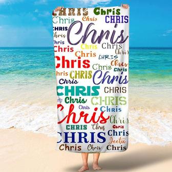 Personalized Different Fonts Name Summer Beach Towel - Seseable