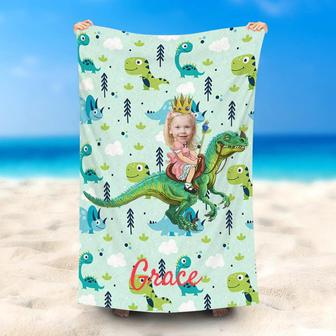 Personalized Dragon Knight Beach Towel For Girl - Seseable
