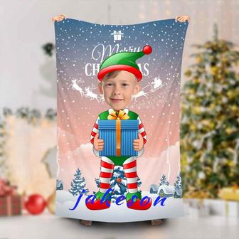 Personalized Elf Christmas Beach Towel For Boys - Seseable