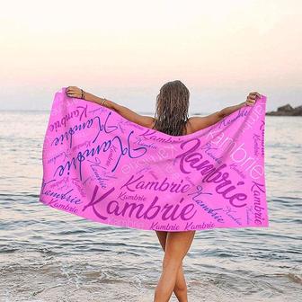 Personalized Gifts Violet Name Beach Towel For Girls - Seseable