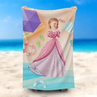 Personalized Grace Sleeping Beauty Girl Beach Towel - Seseable