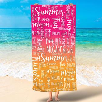 Personalized Gradient And Name Summer Beach Towel - Seseable