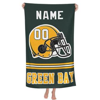 Personalized Green Bay Football Name Beach Towel - Seseable