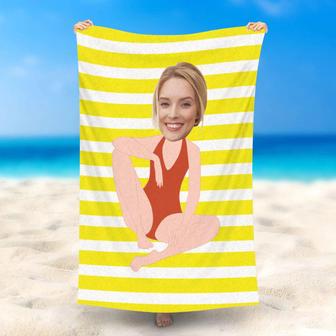 Personalized Hormonal Woman Summer Beach Towel With Face - Seseable