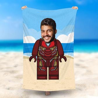Personalized Iron Man Seaside Cool Beach Towel - Seseable