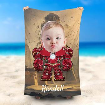 Personalized Little Ironboy Loess Ruins Beach Towel - Seseable