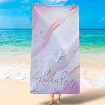 Personalized Name And Text Fun Summer Beach Towel - Seseable
