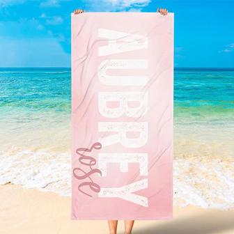 Personalized Name Summertime Party Photo Beach Towel - Seseable
