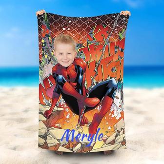 Personalized Name Swing Spiderboy Rock Beach Towel - Seseable