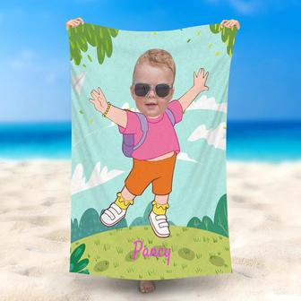 Personalized Photo Face Summer Outing Beach Towel - Seseable