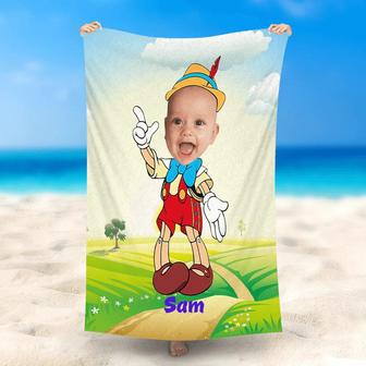 Personalized Pinocchio Baby Summer Grass Beach Towel - Seseable