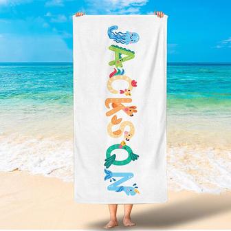 Personalized Popular Colorful Name Summer Beach Towel - Seseable