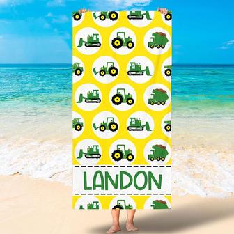 Personalized Popular Vehicles Boys Beach Towel - Seseable