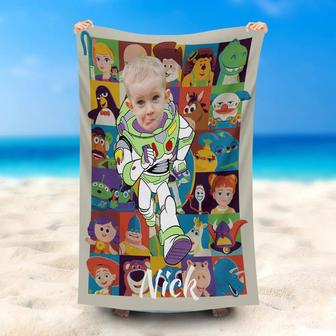 Personalized Running Bazz Lightyear Beach Towel - Seseable