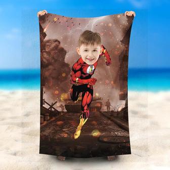 Personalized Running Flashman Battlefield Beach Towel - Seseable