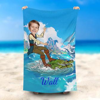 Personalized Sailing Captain Jake Boy Beach Towel - Seseable