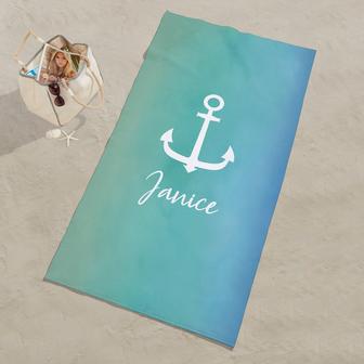 Personalized Seaside Watch Summer Beach Towel With Name - Seseable