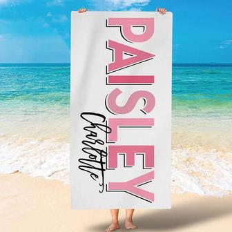 Personalized Simple Colorful Name Summer Beach Towel - Seseable