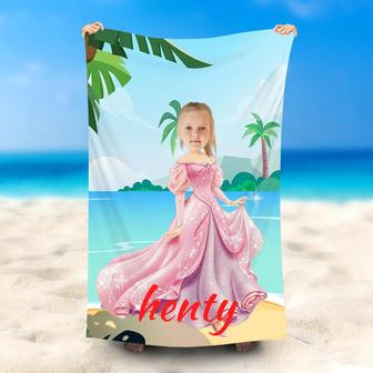 Personalized Sleep Beauty Girl Summer Beach Towel - Seseable