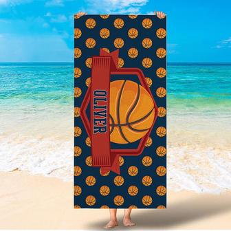 Personalized Sport Balls Name Boys Beach Towel - Seseable