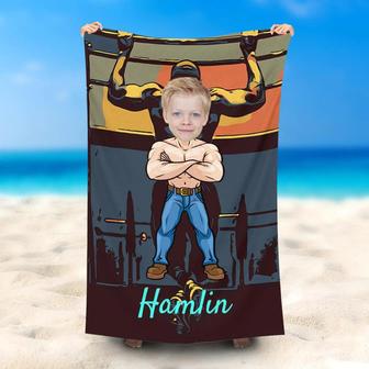 Personalized Strong Bodybuilding Man Summer Beach Towel - Seseable