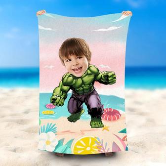 Personalized Strong Hulkboy Summer Swim Beach Towel - Seseable