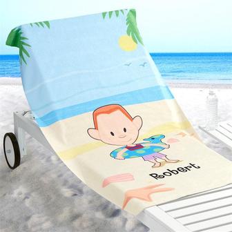 Personalized Summer Seaside Beach Towel For Boy - Seseable