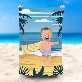 Personalized Summer Swimming Mantle Tree Beach Towel - Seseable
