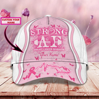 Custom Breast Cancer Awareness Personalized Name Cap - Classic Style - Thegiftio UK