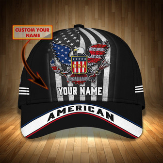 Custom Classic Cap American Eagle - Personalized Name Hat - Thegiftio