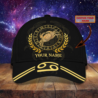 Custom Classic Cap - Cancer Zodiac Sign Personalized Name Cap - Thegiftio