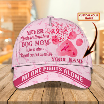 Custom Classic Cap For Breast Cancer Survivors - Personalized Name Cap - Thegiftio UK