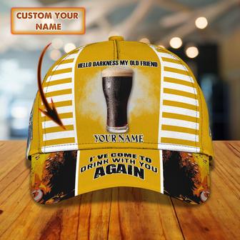 Custom Classic Cap Hello Darkness I've Come To Drive With You Funny Beer Lover Cap - Personalized Name - Thegiftio UK