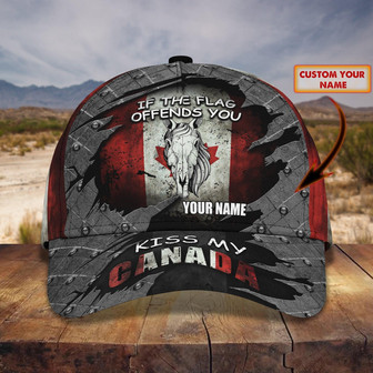 Custom Classic Cap Kiss My Canada Hat - Personalized Name - Thegiftio