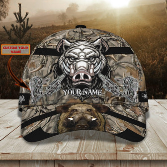 Custom Classic Cap: Personalized Name Boar Hunter Cap - Thegiftio UK